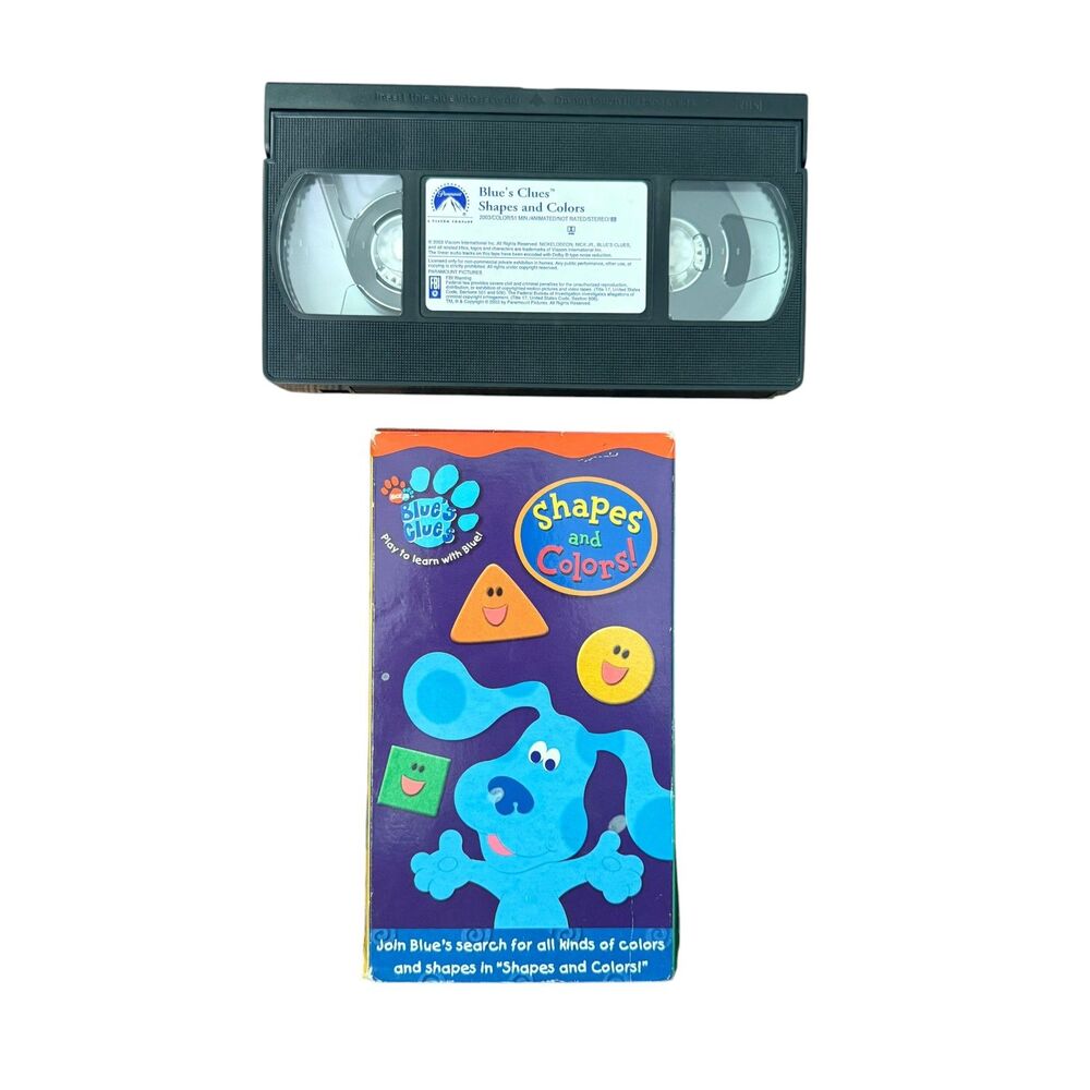Blues Clues Shapes And Colors VHS Tape VINTAGE Works